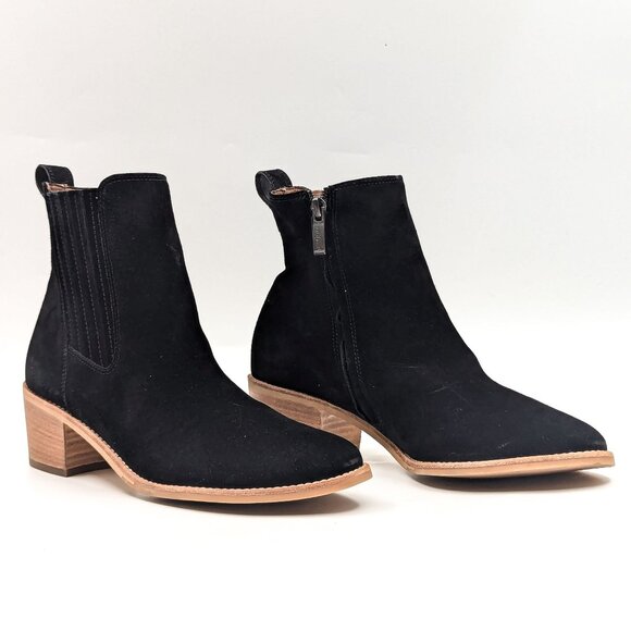 Paul Green Women Sante Western Cowboy Italian Black Suede Boots size 7US AUS 4.5 - Picture 1 of 12